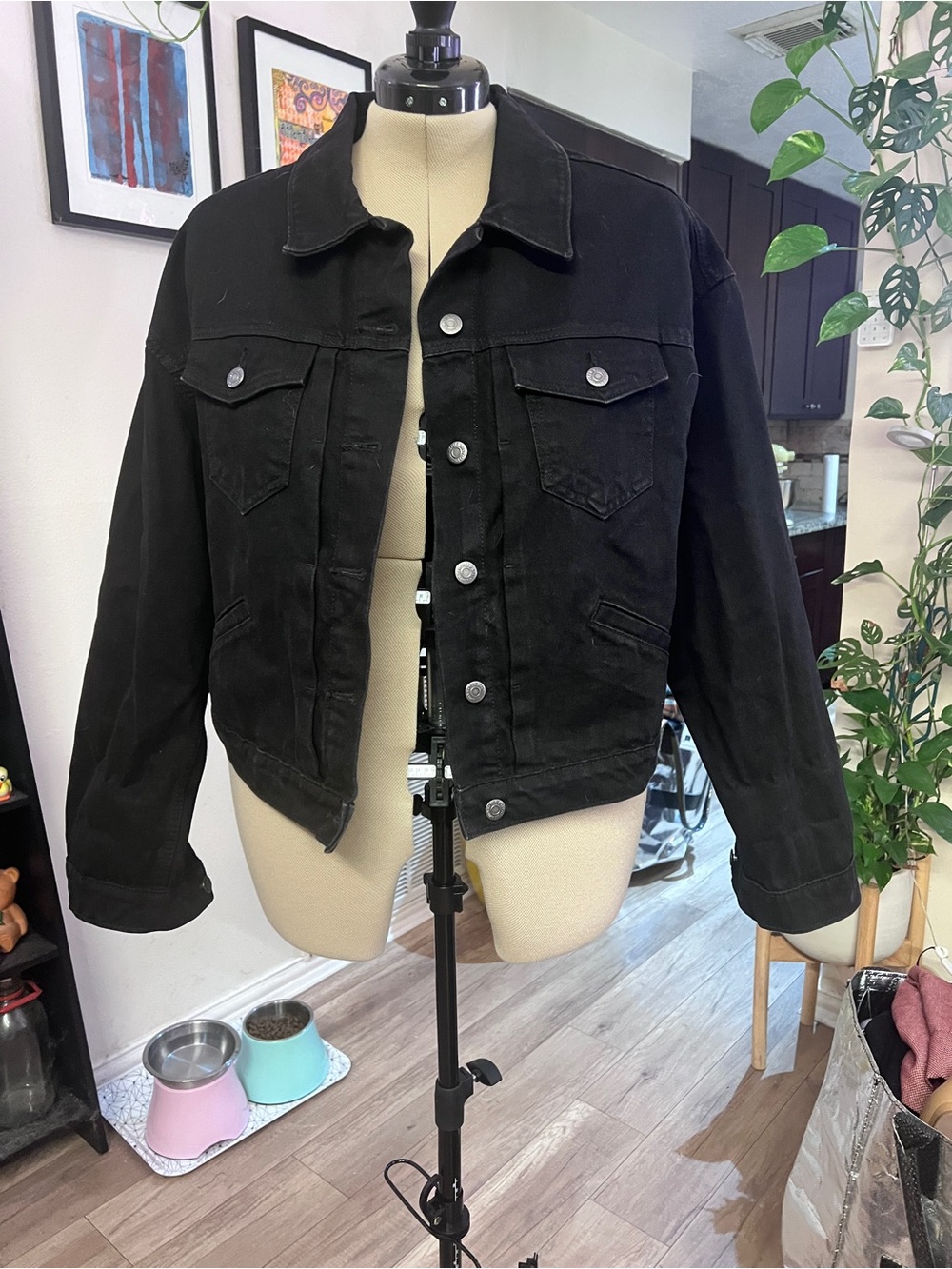 Women’s black denim jacket